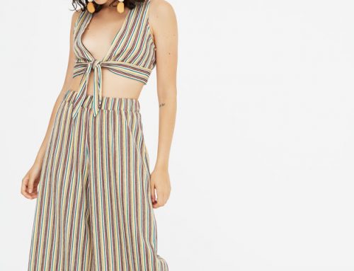 Calças culotte riscas