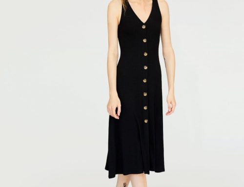 Vestido midi botões